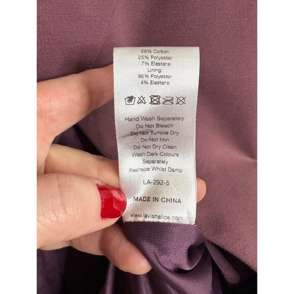 NWT Lavish Alice Asymmetric Mauve One Shoulder Party Cocktail Midi Dress-sz US 4 - Picture 8 of 12
